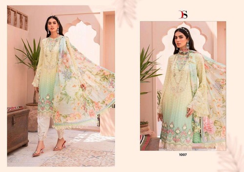 Maria B Lawn Vol-3 Cotton Printed Suits - Pure Cotton With Embroidered Details, Short Sleeves, Washable Fabric, Perfect For All Seasons