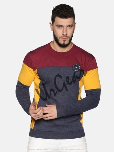 Multicolor Mens Round Neck Sweatshirt