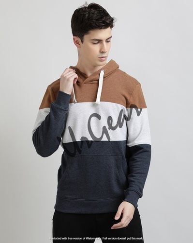 Multicolor Mens Hooded Sweatshirts