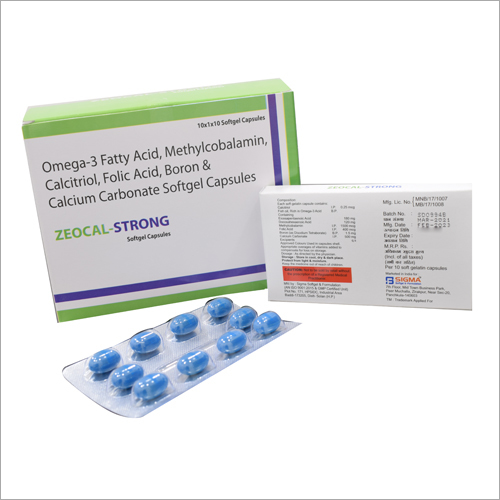 Omega 3 Fatty Acid Methylcobalamin Calcitriol Folic Acid Boron and Calcium Carbonate Softgel Capsules