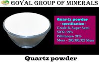 Snow white quartz powder