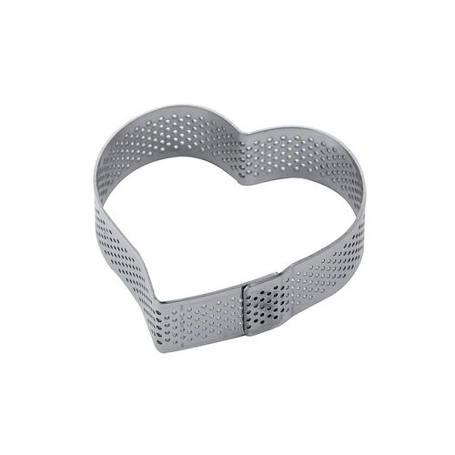 Pavoni Micro Perforated SS Cake Ring HEART 75 x 70 x 20 mm XF14