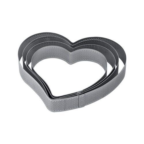 Pavoni Micro Perforated SS Cake Ring HEART 160 x 150 x 35 mm XF26