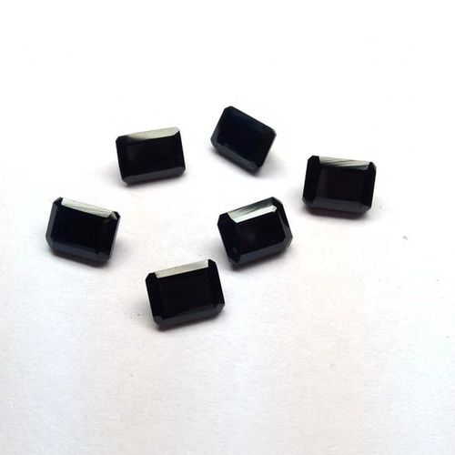 5x7mm Black Spinel Faceted Octagon Loose Gemstones