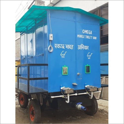 6 Seater Mobile Toilet Van - MS Material, Portable Design, Color Coated Blue Finish | 6 Compartments for Maximum Convenience