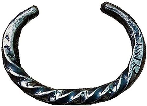 Black Finish Medieval Jewelry Hand Forged Viking Rune Bracelet Pagan Torc