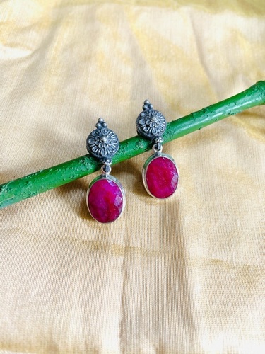 Sterling Silver Oxidized Designer Drop Earrings