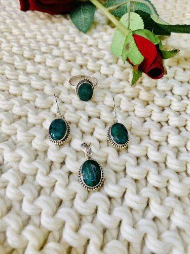 Four Piece Sterling Silver with Stone Pendant Set