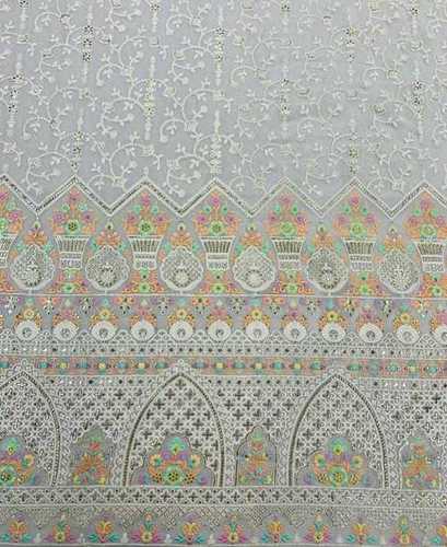 Available In Different Colour Embroidery Viscose Georgette Fabric