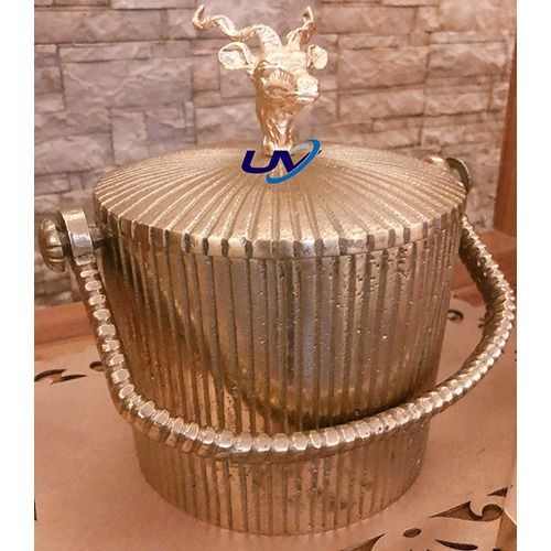 Gold Reindeer Head Ice Bucket