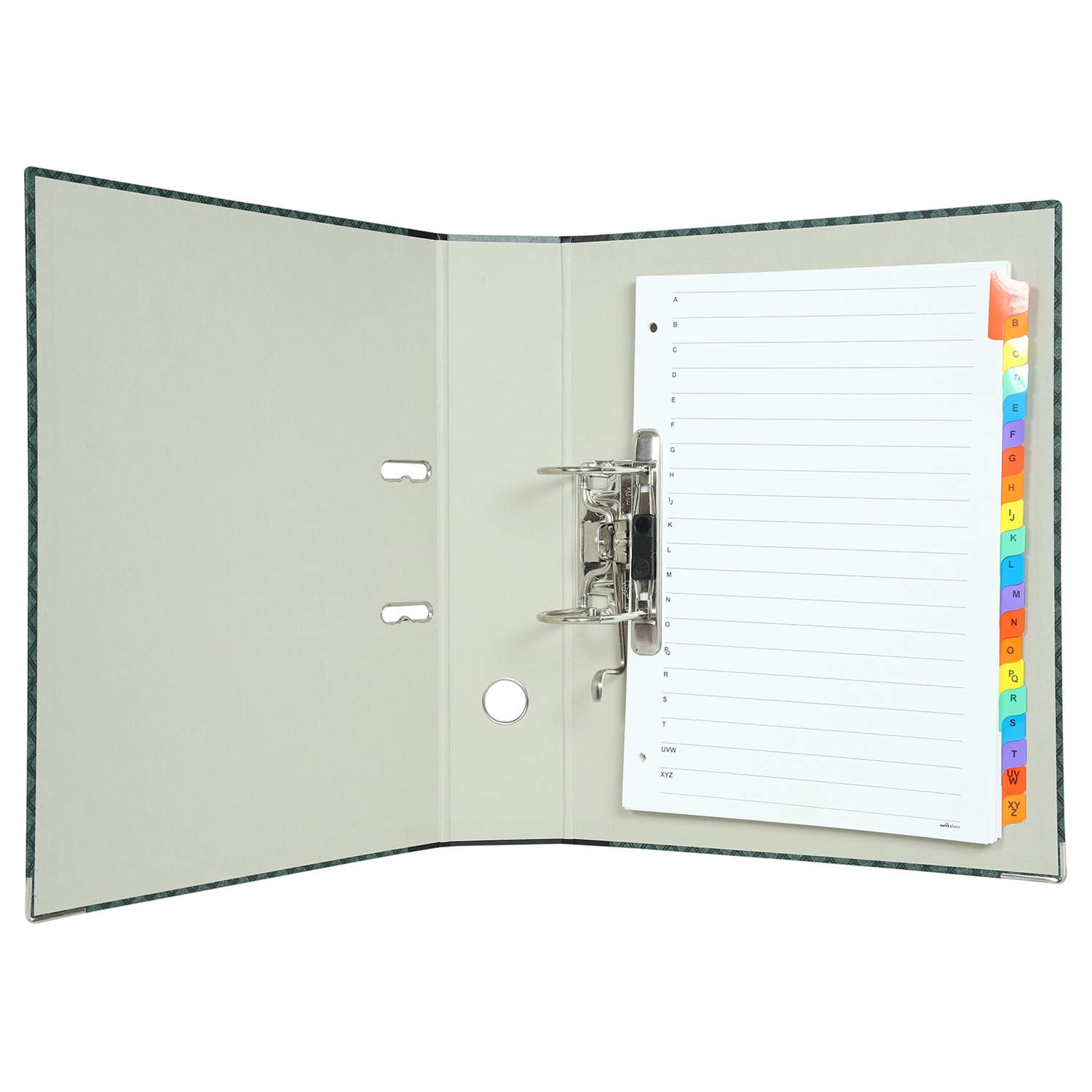 Mahavir Superior- Foolscap Size - Lever Arch File 2 Hole (Cream and Green)