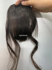 Human Raw Hair Bangs - Color: Natural Brown