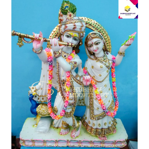 Multi Colour Radhy Krishna Statue