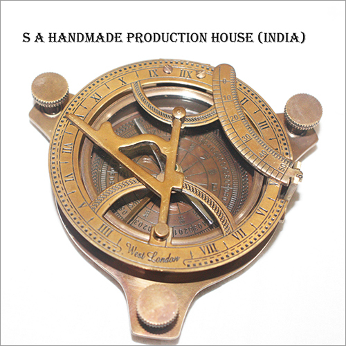 Maritime Vintage Brass Sundial Compass