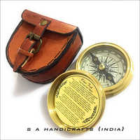 Brass Compass - Marine Pocket Compass Engraved Robert Frost Poem