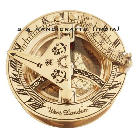 Antique Brass Golden Sundial Compass
