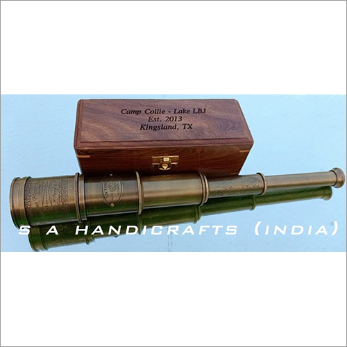 Pirate Brass Telescope with leather box