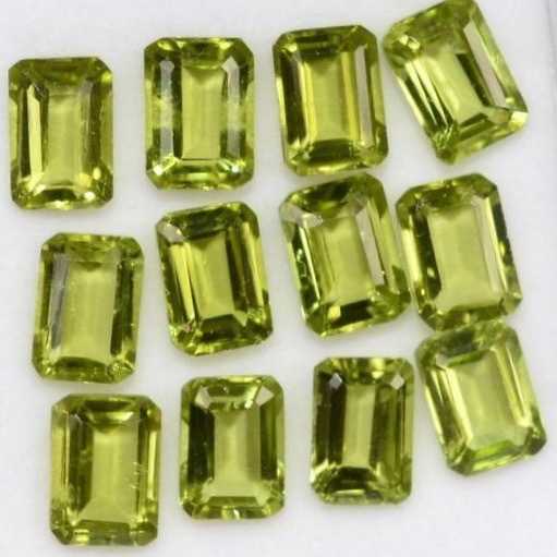 6x8mm Peridot Faceted Octagon Loose Gemstones