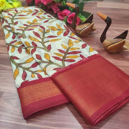 Cotton Sarees - Soft Cotton Pochampally Ikkat Fabric, 5 Inch Zari Borders | Comfortable, Breathable, Lightweight, Versatile, Easy to Drape