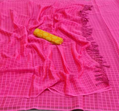 Pink Heavy Quality Zari Viscose Saree
