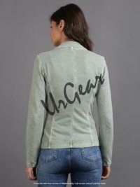 Women Green Solid Jacket