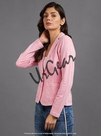 Women Pink Solid Jacket