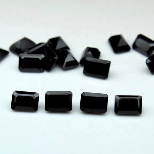 6x8mm Black Onyx Faceted Octagon Loose Gemstones