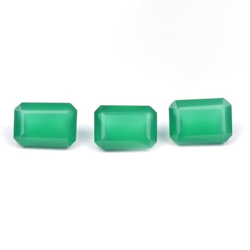 4x6mm Green Onyx Faceted Octagon Loose Gemstones