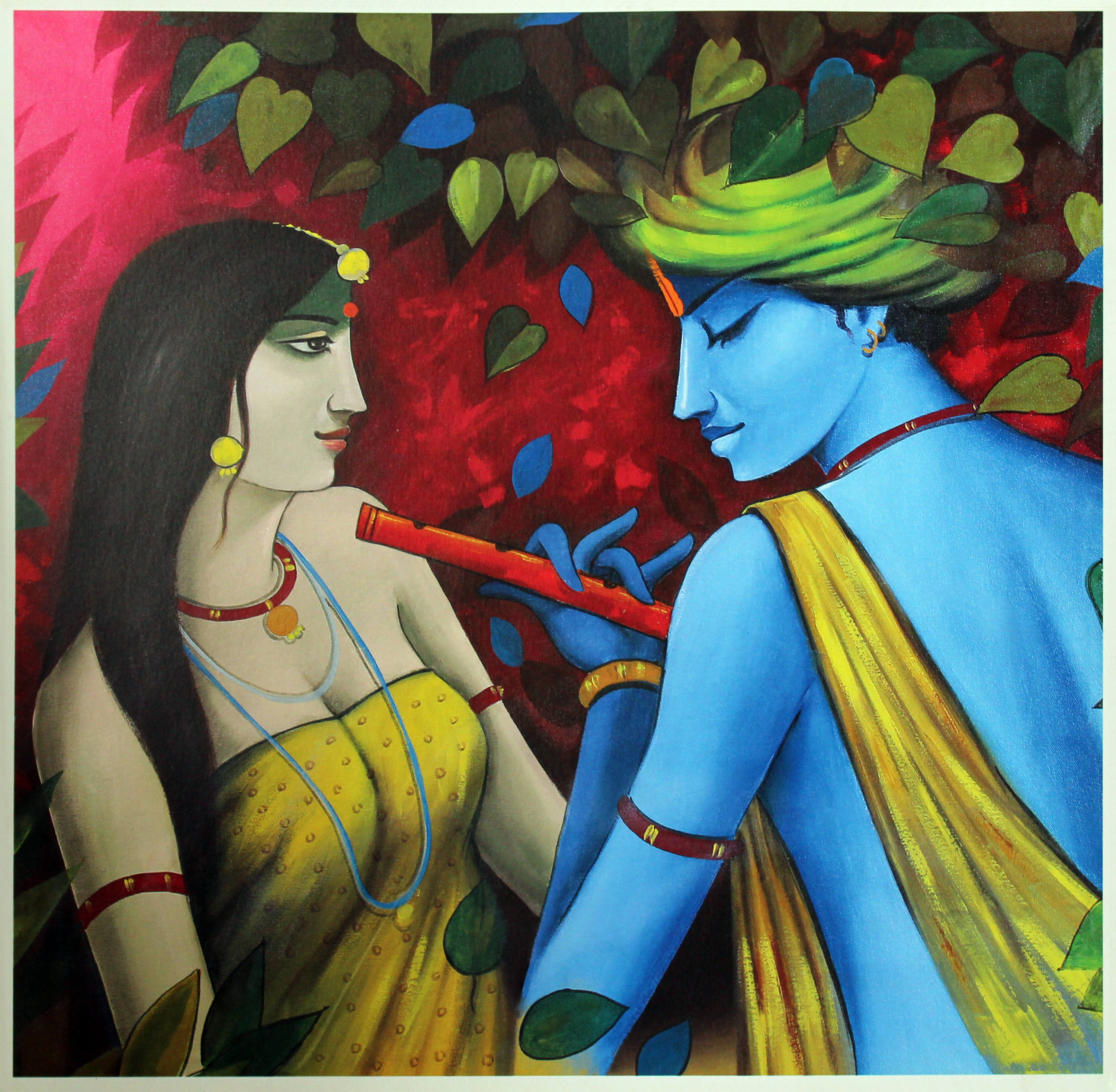 Krishna Radha  Abstract Paintng