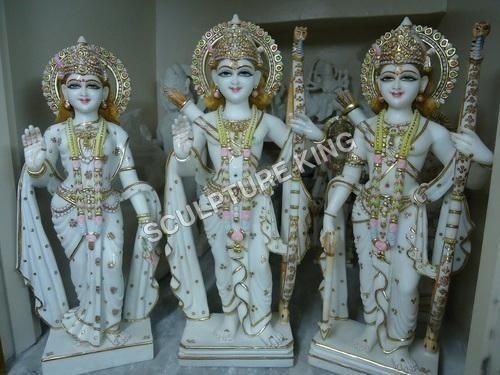 Gold Pasted Varakh Ram Darbar Statue