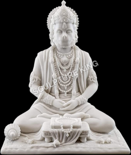 Hanuman White Marble Statue