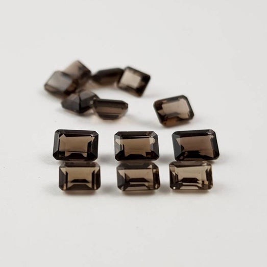 3x4mm Smoky Quartz Faceted Octagon Loose Gemstones