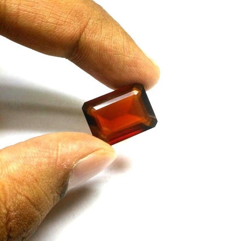 5x7mm Hessonite Garnet Faceted Octagon Loose Gemstones