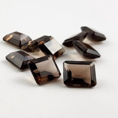 3x5mm Smoky Quartz Faceted Octagon Loose Gemstones
