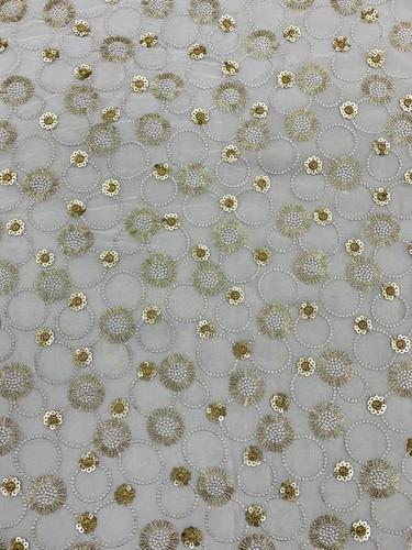 Embroidery Viscose Georgete Fabric - 44 Inch Width, Heavy Sequence and Thread Work | Available in Different Colors, Custom Length