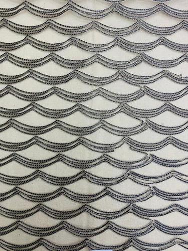 Embroidery Cora Cotton Fabric - Cora Cotton, Custom Length, Various Colors, Embroidered Texture with Dark Color Gotta Ribbon Work | Exceptionally Soft, Washable