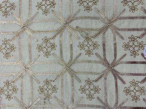 Embroidery Cora Cotton Fabric - Cora Cotton Material, Embroidered Texture with Gold Gotta Work | Washable, Exceptionally Soft, Available in Different Colors, Custom Length