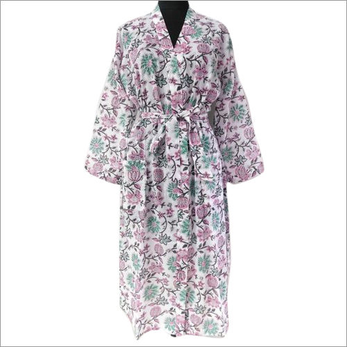 Hand Block Printed Nightgown Long Kaftan