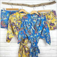 Block Printed Women Bathrobe