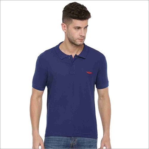 Mens Dark Blue Collar T Shirt Gender: Male