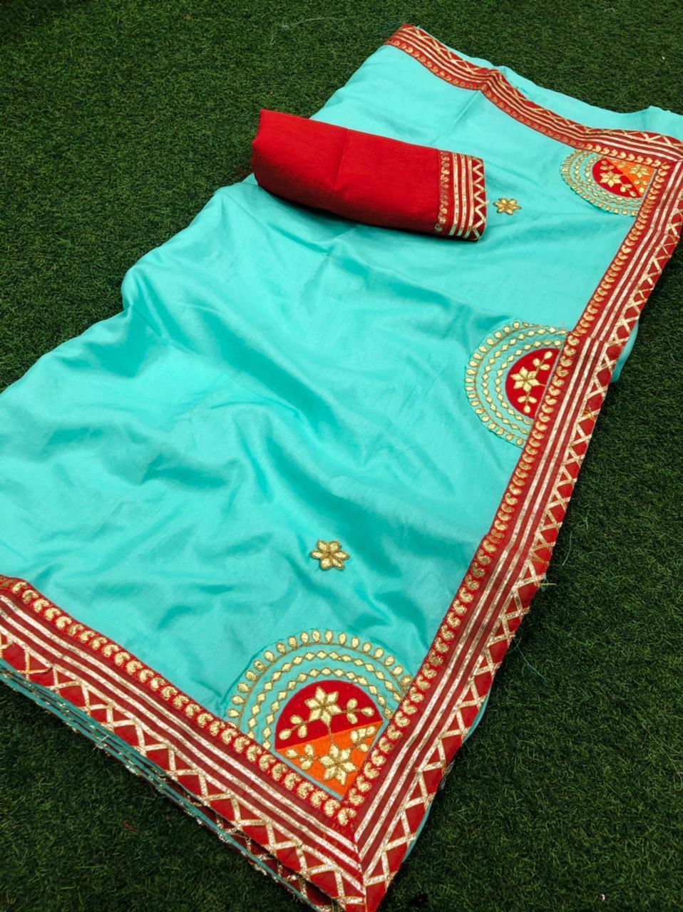 Dola Silk With Gota Patti Border