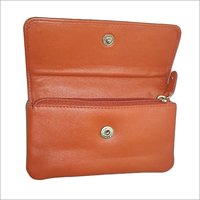 Ladies Orange Leather Clutch