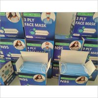 3 Ply Surgical Face Mask - 75 Gsm Non-woven, Blue Rectangle Shape | Waterproof, Disposable, With Nose Pin And Ear Loop