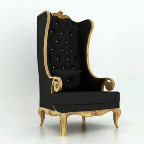 Black High Back Wooden Chair