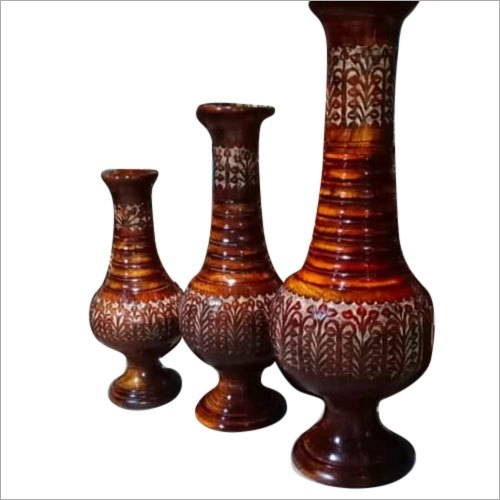 Polished Cylindrical Teak Wooden Flower Pot