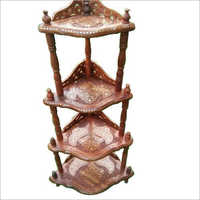 Brown 4.5 Feet Teak Wood Shelves