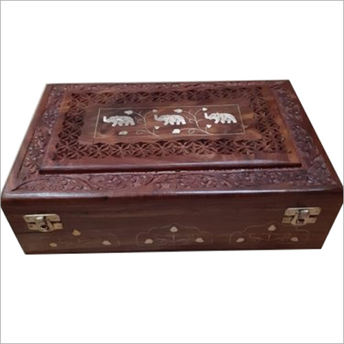 Handmade Carved Wooden Jewellery Box