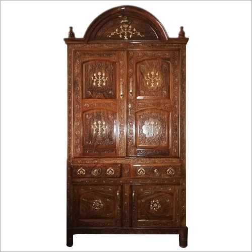 Wooden Carved Almirah For Clothes
