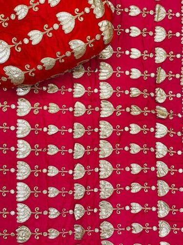 Chinon Embroidery Fabric - Embroidered Soft Chinon, Available in Dark Shade Colors | Washable, Custom Length Options