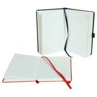 Comma Abaca - A6 Size - Hard Bound Notebook (Navy Blue and Red)